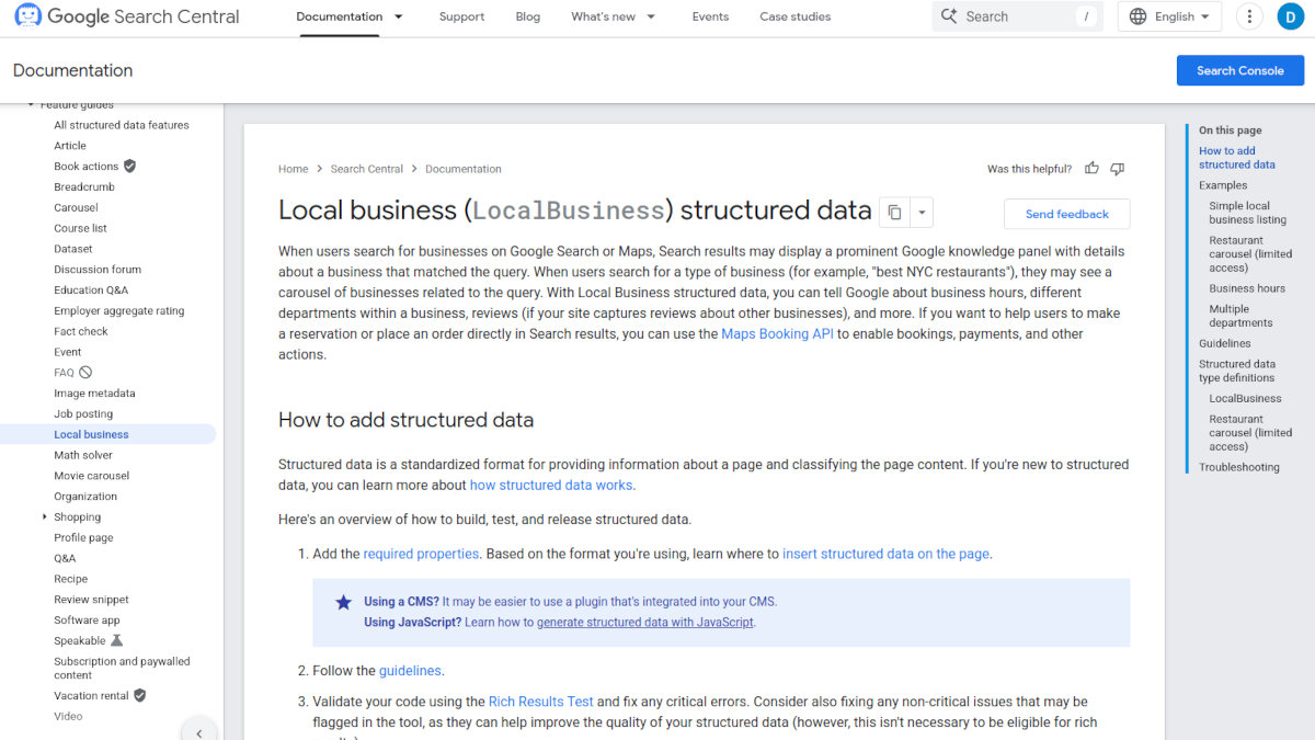 Screenshot of the Google Developers blog