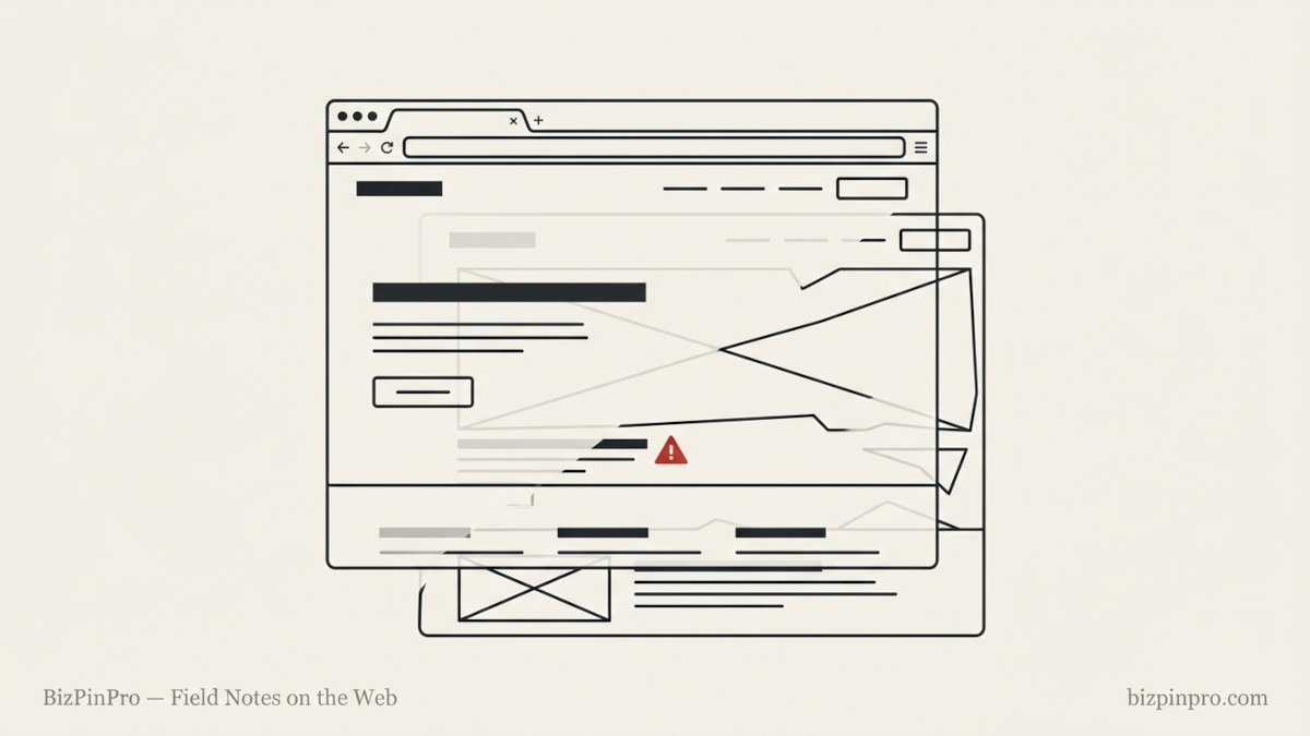 Polished webpage overlaid on a broken wireframe beneath it