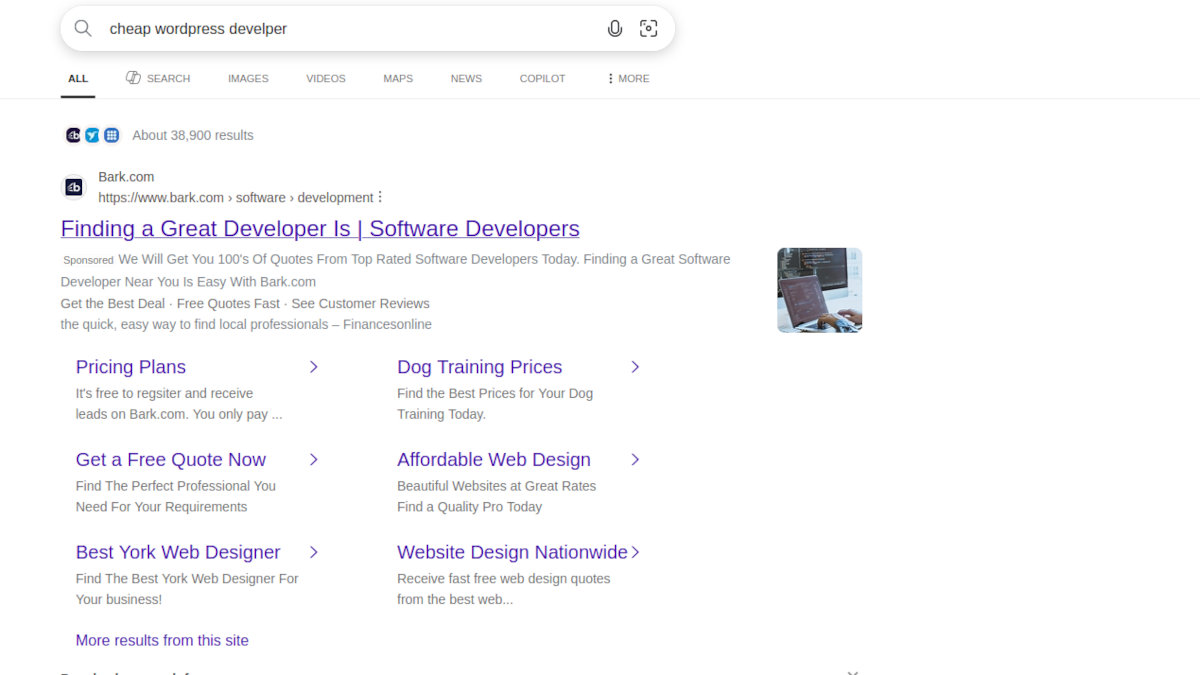 Searching for cheap website development, gets you what you ask for.