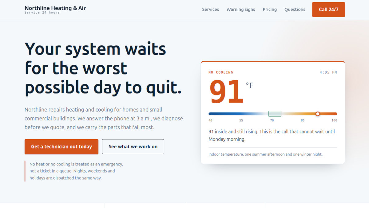 HVAC Website Demo preview