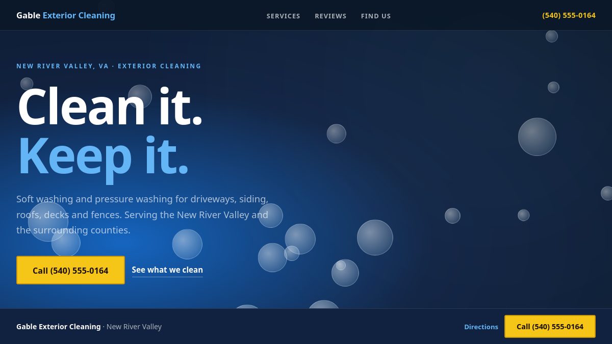 Pressure Washing Website Demo preview